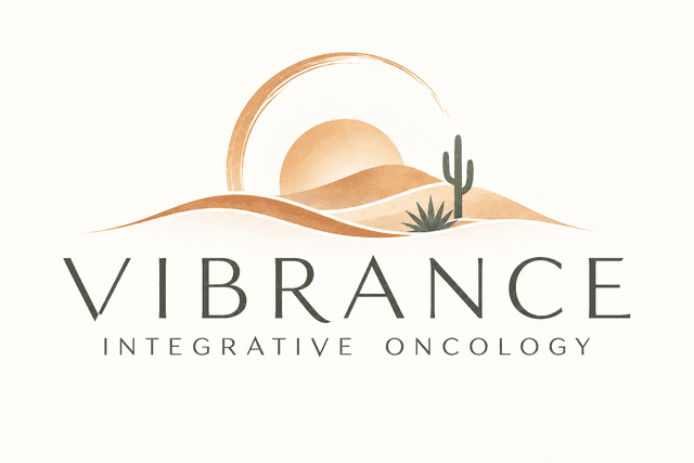 Vibrance Integrative Oncology desert sun and saguaro logo